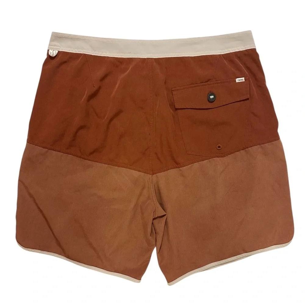 Vuori Men’s Cruise Boardshort - Orange Color-block SZ 34